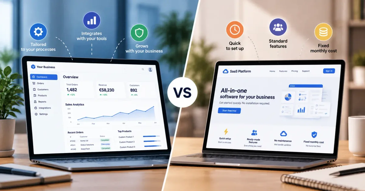 Comparaison entre une application web sur mesure et un logiciel SaaS prêt à l'emploi