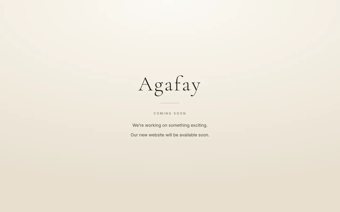 Page d'attente « Bientôt disponible » d'Agafay